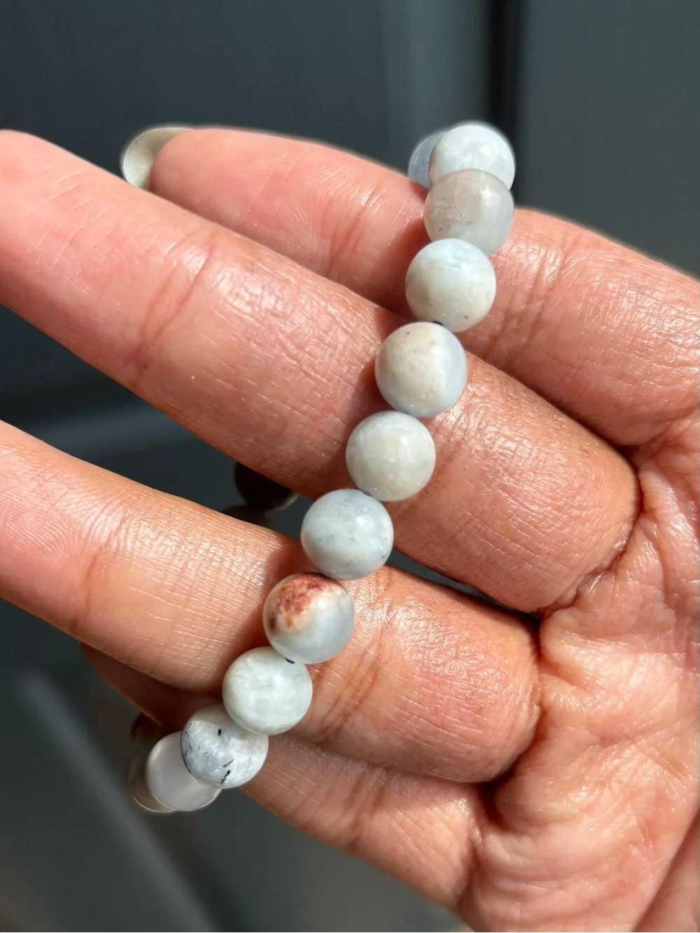 Inclusion Aquamarine Crystal Bracelet 9mm